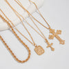 Men's Jewelry Alloy Geometric Square Pendant Handmade Hiphop Exaggerated Cross Necklace