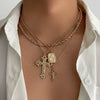 Men's Jewelry Alloy Geometric Square Pendant Handmade Hiphop Exaggerated Cross Necklace