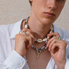 Men's Jewelry Coconut Beaded Shell Necklace With Shark Tooth Pendant Acrylic Polymer Clay Handmade