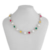 Men's Jewelry Handmade Imitation Pearl And Alloy Diamondencrusted Geometric Necklace