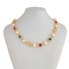 Men's Jewelry Handmade Imitation Pearl And Alloy Diamondencrusted Geometric Necklace