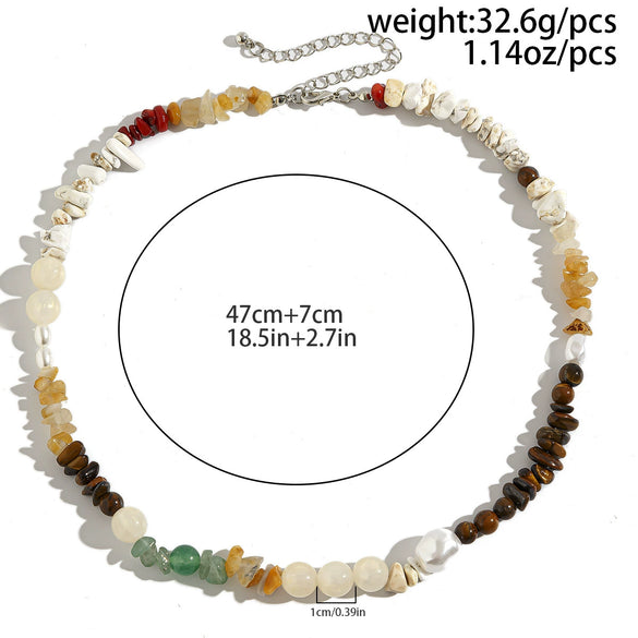 Men's Jewelry Handmade Imitation Pearl And Organic Glass Geometric Beaded Necklace And Bracelet