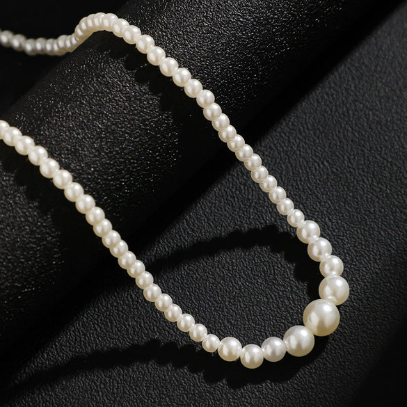 Men's Jewelry Imitation Pearl Geometric Handmade Clavicle Chain