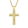 Men's Jewelry Retro Minimalist Copper Cross Pendant Necklace With Diamonds Electroplated Gold Polish