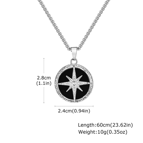 Men's Jewelry Stainless Steel Star Tiger Eye Pendant Necklace Fashion Style