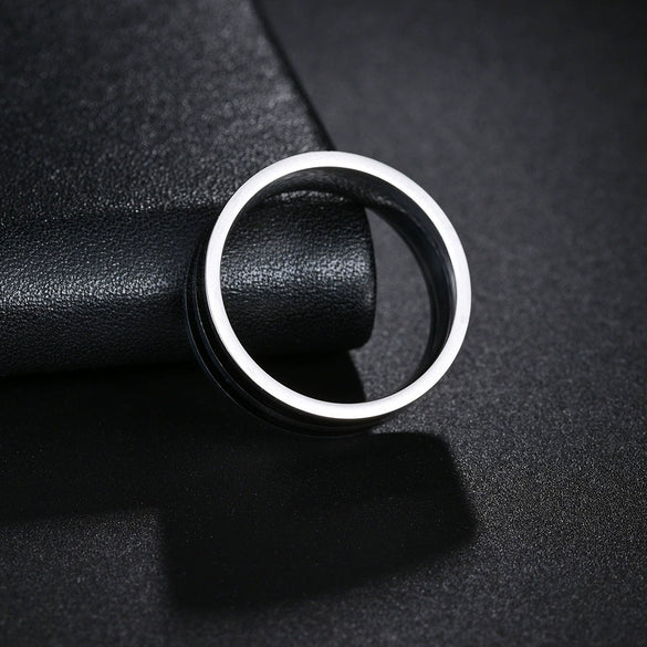 Men's Jewelry Titanium Steel Ring Geometric Dripping Oil Simple Style