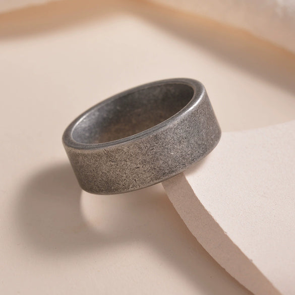 Men's Jewelry Titanium Steel Ring Geometric Old Style