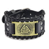 Men's Leather Bracelet With Wolf Head Alloy Accessories Handmade Animals Zodiac Style