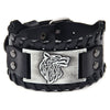 Men's Leather Bracelet With Wolf Head Alloy Accessories Handmade Animals Zodiac Style