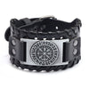 Men's Leather Bracelet With Wolf Head Alloy Accessories Handmade Animals Zodiac Style