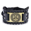 Men's Leather Bracelet With Wolf Head Alloy Accessories Handmade Animals Zodiac Style