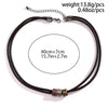 Men's Leather Geometric Knotted Ring Necklace Handmade Alloy Pendant Regular Chain Hip Hop Niche High Grade Beaded Clavicle Chain Accessories