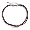 Men's Leather Geometric Knotted Ring Necklace Handmade Alloy Pendant Regular Chain Hip Hop Niche High Grade Beaded Clavicle Chain Accessories