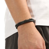 Men's Leather Handmade Multilayer Braided Magnetic Material Geometric Electroplated Bracelet