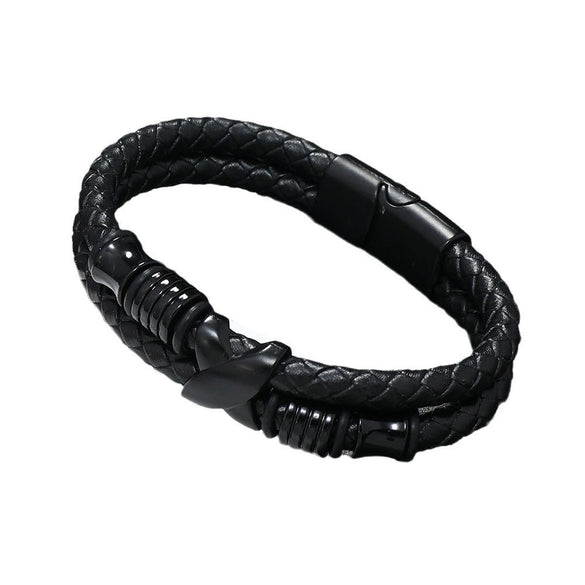 Men's Leather Woven Bracelet Jewelry