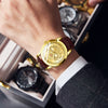 Men's Leisure Alloy And Imitation Leather Dragon Quartz Watch With Pin Buckle And Round Dial
