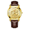 Men's Leisure Alloy And Imitation Leather Dragon Quartz Watch With Pin Buckle And Round Dial