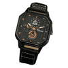 Men's Leisure Alloy And Imitation Leather Square Dial Quartz Watch Bracelet Set