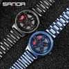 Men's Leisure Alloy Case Steel Band Round Dial Quartz Watch