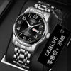 Men's Leisure Alloy Watch With Round Dial Mineral Strengthened Glass Mirror Single Folding Buckle Spiral Crown Fully Automatic Movement Double Calendar Luminous And Waterproof