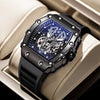 Men's Leisure Barrelshaped Fully Automatic Nonmechanical Luminous Waterproof Silicone Watch