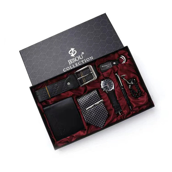 Men's Leisure Gift Suit With Alloy Case Stainless Steel Clasp Pu Strap And Round Dial