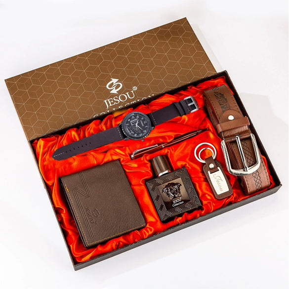 Men's Leisure Gift Suit With Alloy Case Stainless Steel Clasp Pu Strap And Round Dial
