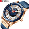 Men's Leisure Metal And Leather Quartz Watch With Stainless Steel Clasp And Round Dial