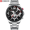 Men's Leisure Metal And Stainless Steel Band Round Dial Quartz Multifunctional Luminous Wristwatch