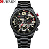 Men's Leisure Metal And Stainless Steel Band Round Dial Quartz Multifunctional Luminous Wristwatch