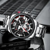 Men's Leisure Metal And Stainless Steel Band Round Dial Quartz Multifunctional Luminous Wristwatch