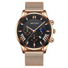 Men's Leisure Metal And Stainless Steel Watch With Round Dial And Milan Mesh Belt