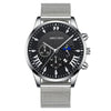Men's Leisure Metal And Stainless Steel Watch With Round Dial And Milan Mesh Belt