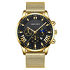 Men's Leisure Metal And Stainless Steel Watch With Round Dial And Milan Mesh Belt