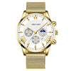 Men's Leisure Metal And Stainless Steel Watch With Round Dial And Milan Mesh Belt