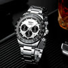 Men's Leisure Metal Calendar Watch With Steel Band And Round Dial