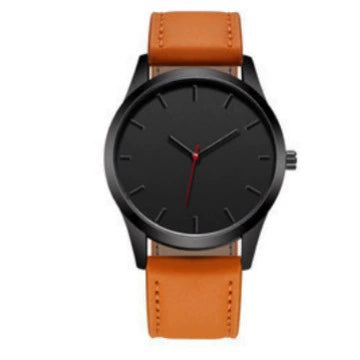 Men's Leisure Quartz Calendar Watch With Alloy Case Imitation Leather Frosted Belt And Round Dial