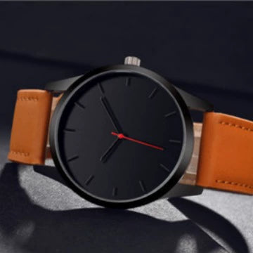 Men's Leisure Quartz Calendar Watch With Alloy Case Imitation Leather Frosted Belt And Round Dial