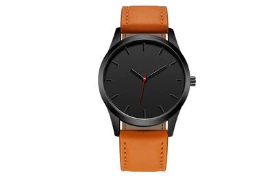 Men's Leisure Quartz Calendar Watch With Alloy Case Imitation Leather Frosted Belt And Round Dial