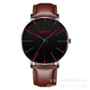 Men's Leisure Quartz Ultrathin Watch With Alloy Case Imitation Leather Strap And Stainless Steel Clasp Round Dial