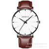 Men's Leisure Quartz Ultrathin Watch With Alloy Case Imitation Leather Strap And Stainless Steel Clasp Round Dial