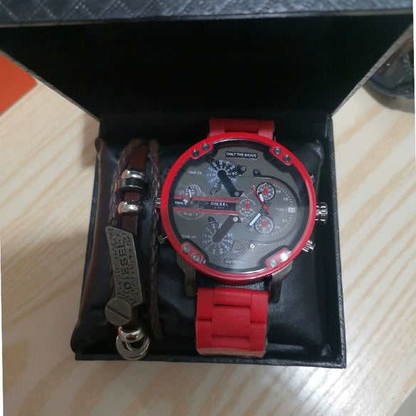 Men's Leisure Quartz Watch With Alloy Band And Stainless Steel Clasp Round Dial