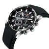 Men's Leisure Quartz Watch With Alloy Case Silicone Strap Round Dial And Spiral Crown