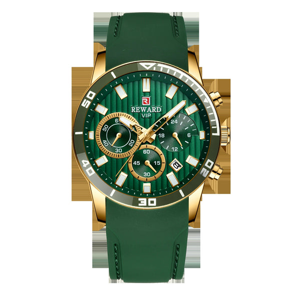 Men's Leisure Quartz Watch With Alloy Case Silicone Strap Round Dial And Spiral Crown