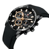 Men's Leisure Quartz Watch With Alloy Case Silicone Strap Round Dial And Spiral Crown