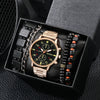 Men's Leisure Quartz Watch With Diecast Case Pu Strap And Round Dial