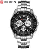 Men's Leisure Quartz Watch With Steel Band And Alloy Case Round Dial