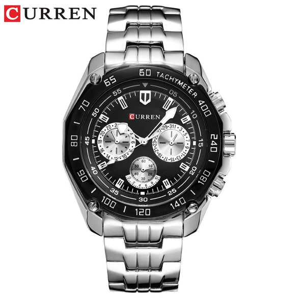 Men's Leisure Quartz Watch With Steel Band And Alloy Case Round Dial