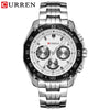 Men's Leisure Quartz Watch With Steel Band And Alloy Case Round Dial