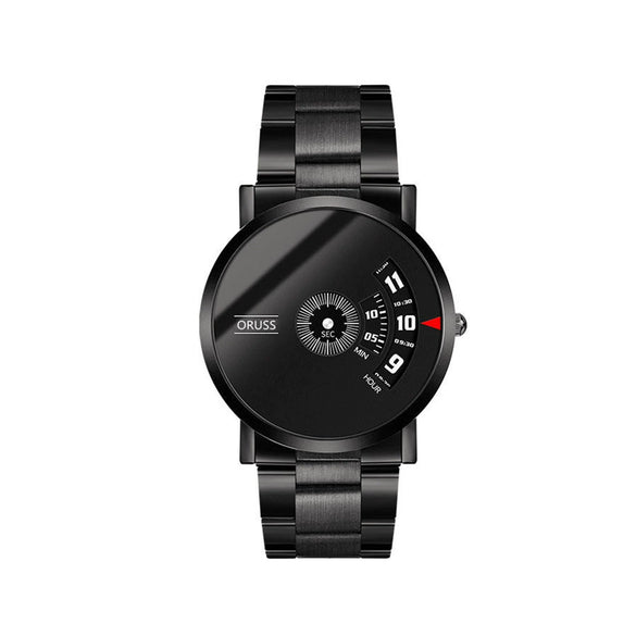 Men's Leisure Quartz Watches Stainless Steel Case And Strap Round Dial Waterproof